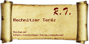Rechnitzer Teréz névjegykártya
